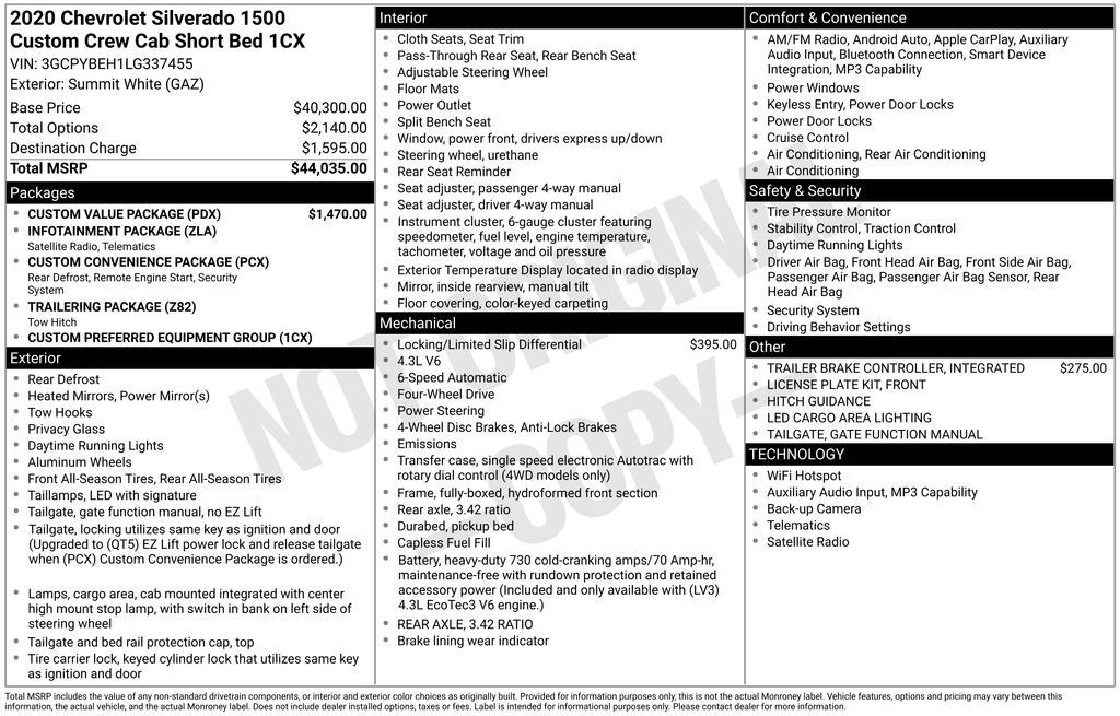 Used 2020 Chevrolet Silverado 1500 Custom w/ Custom Value Package AWD/4WD image 41