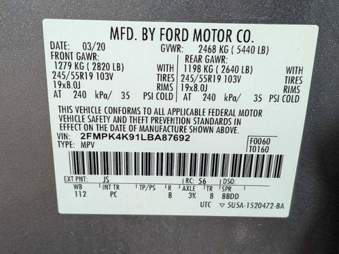 Certified 2020 Ford Edge Titanium w/ Equipment Group 301A AWD/4WD image 36