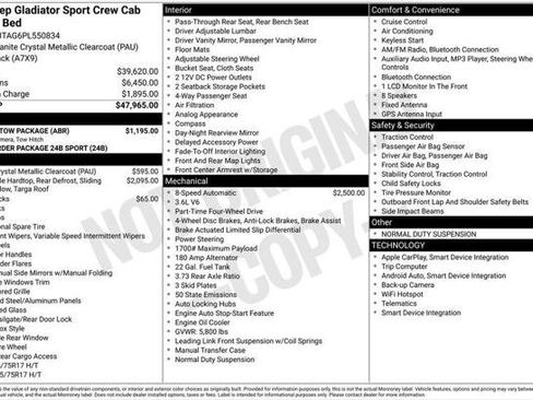 Certified 2023 Jeep Gladiator Sport w/ Trailer Tow Package image 7