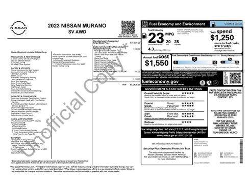 Used 2023 Nissan Murano SV w/ SV Midnight Edition Package AWD/4WD image 42