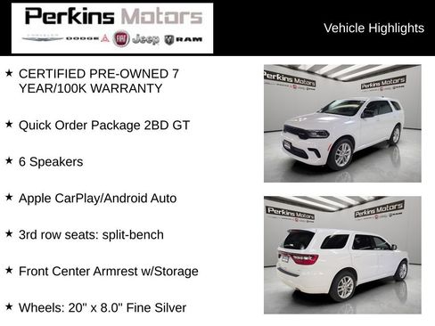 Certified 2025 Dodge Durango GT AWD/4WD image 7
