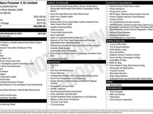 Used 2017 Subaru Forester 2.5i Limited w/ Protection Package #2 image 2