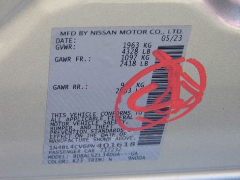 Certified 2023 Nissan Altima 2.5 SR FWD image 20