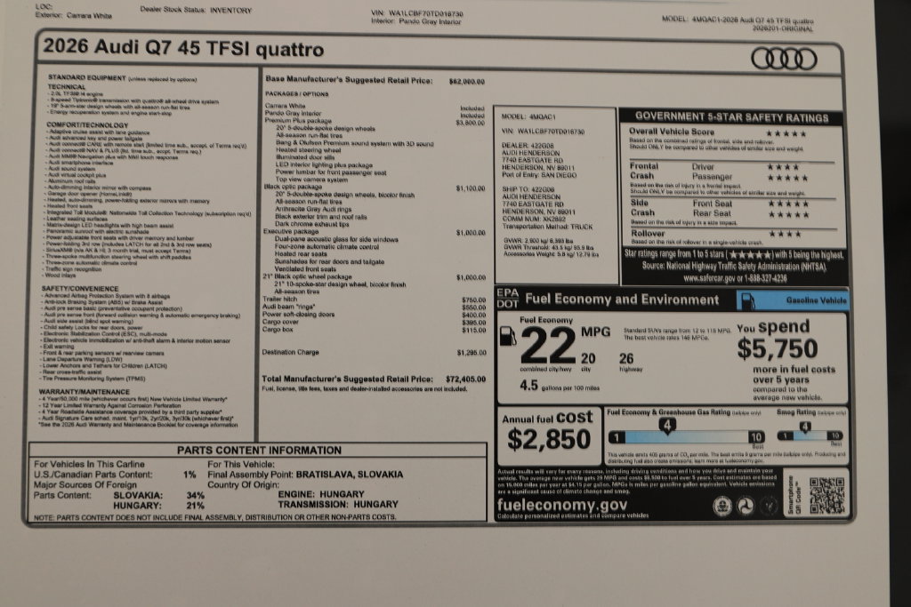 New 2026 Audi Q7 2.0T Premium Plus AWD/4WD image 33