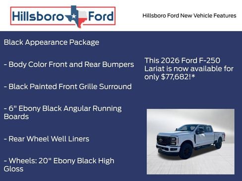 New 2026 Ford F250 Lariat w/ Black Appearance Package AWD/4WD image 5