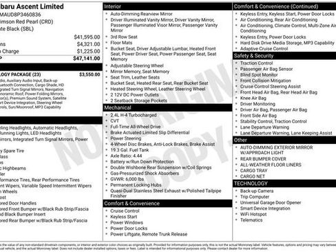 Used 2023 Subaru Ascent Limited w/ Technology Package image 11