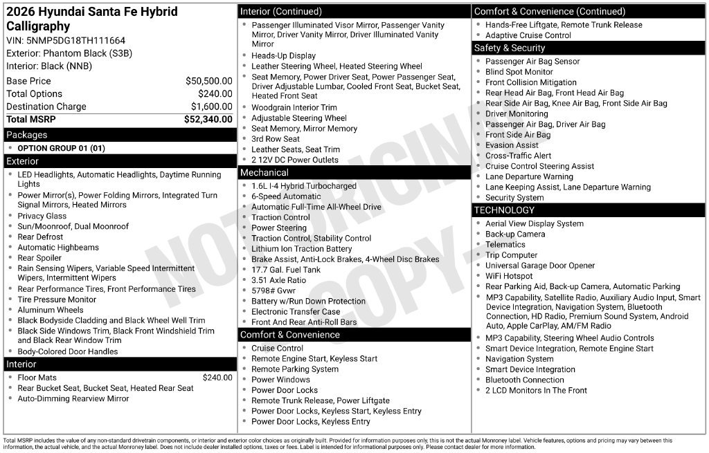 Certified 2026 Hyundai Santa Fe Calligraphy AWD/4WD image 5
