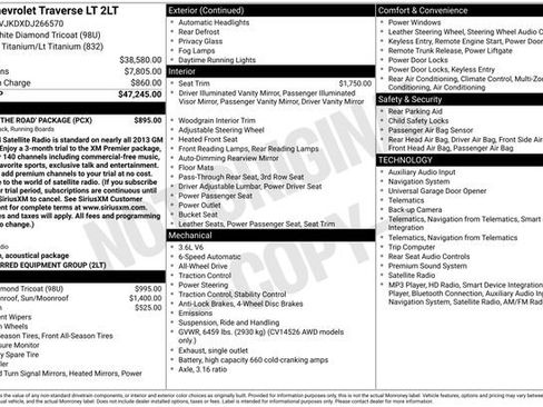 Used 2013 Chevrolet Traverse LT w/ LPO, 'HIT The Road' Package AWD/4WD image 6