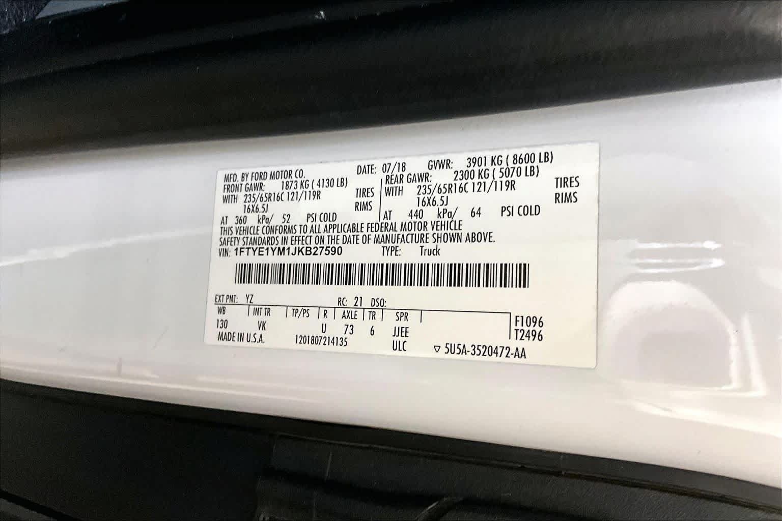 Used 2018 Ford Transit 150 130 Low Roof RWD image 34