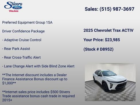 Used 2025 Chevrolet Trax ACTIV w/ Driver Confidence Package FWD image 8