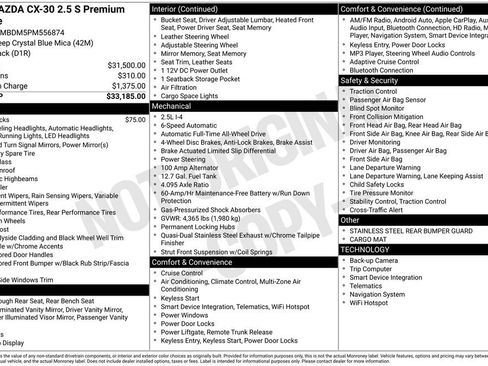 Certified 2023 MAZDA CX-30 AWD 2.5 S w/ Premium Package image 36