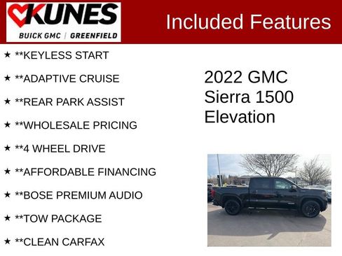 Used 2022 GMC Sierra 1500 Elevation w/ LPO, Elevation Black Package image 3