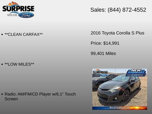 Used 2016 Toyota Corolla S FWD image 6