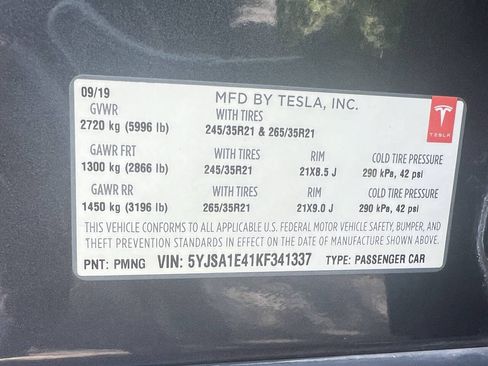 Used 2019 Tesla Model S Performance AWD/4WD image 32