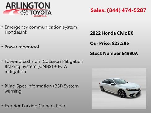 Used 2022 Honda Civic EX image 3