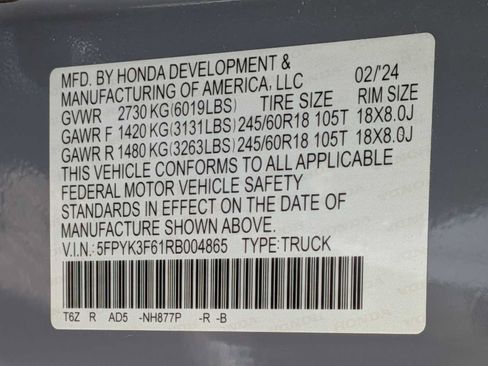 Certified 2024 Honda Ridgeline TrailSport image 32