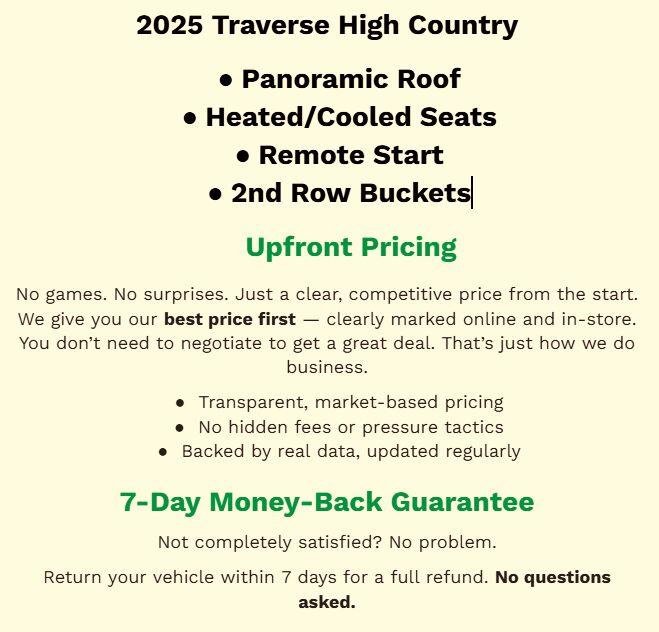 Certified 2025 Chevrolet Traverse High Country AWD/4WD image 2