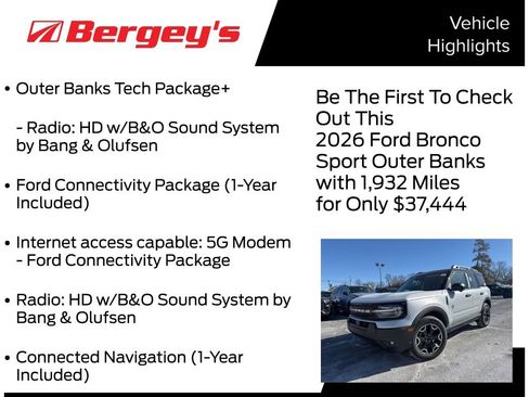 New 2026 Ford Bronco Sport Outer Banks w/ Outer Banks Tech Package+ AWD/4WD image 5