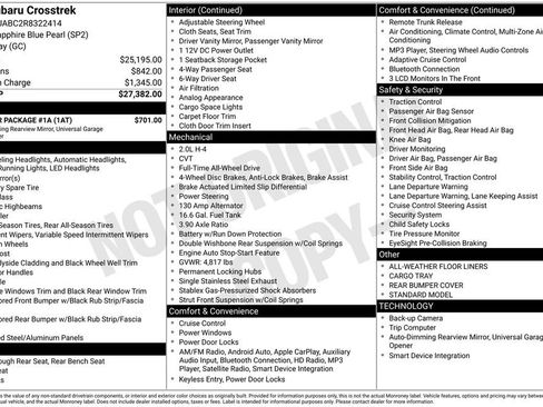 Certified 2024 Subaru Crosstrek 2.0i w/ Popular Package #1A image 28