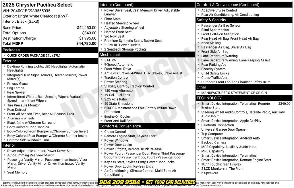 Used 2025 Chrysler Pacifica Select FWD image 28