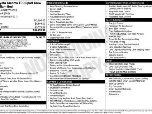 Certified 2024 Toyota Tacoma TRD Sport w/ TRD Sport Upgrade Package AWD/4WD image 31