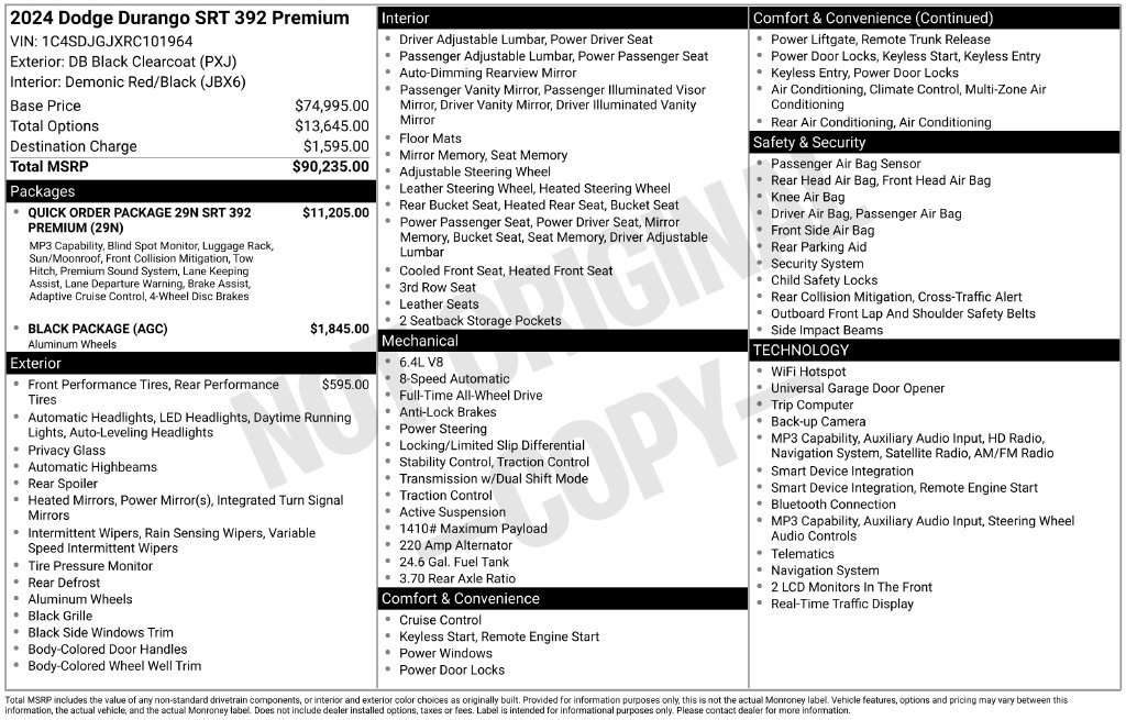 Used 2024 Dodge Durango SRT AWD/4WD image 45