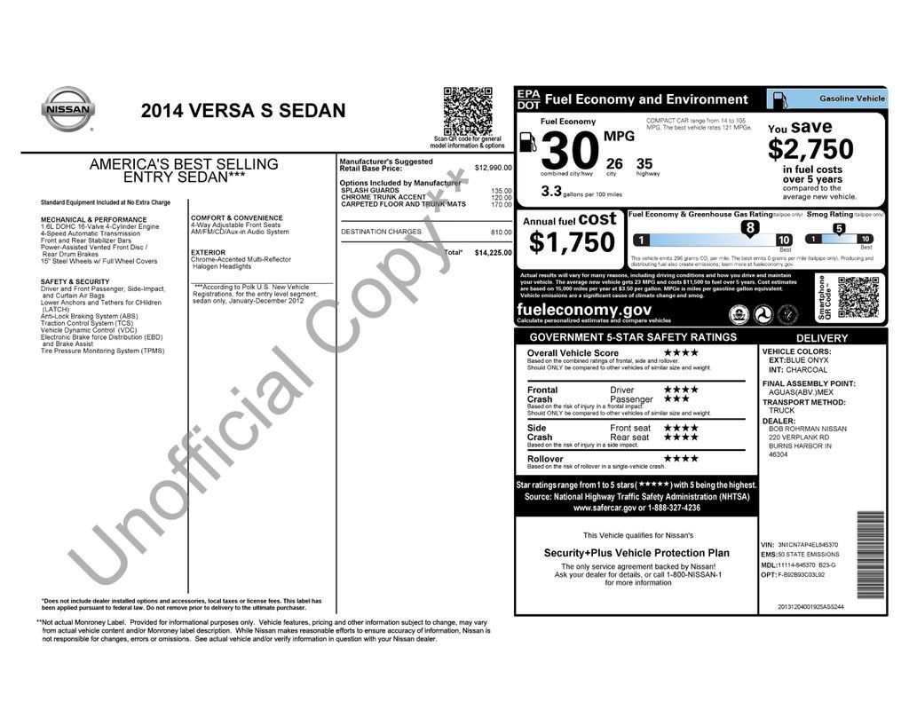 Used 2014 Nissan Versa S FWD image 38