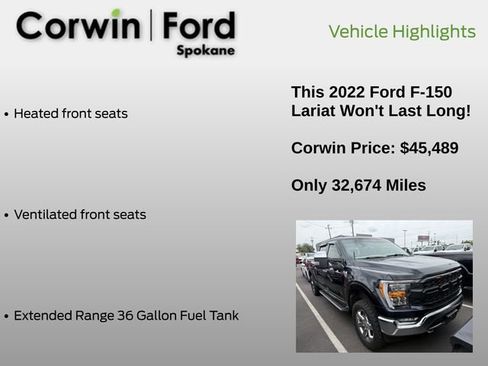 Used 2022 Ford F150 Lariat w/ Max Trailer Tow Package AWD/4WD image 12