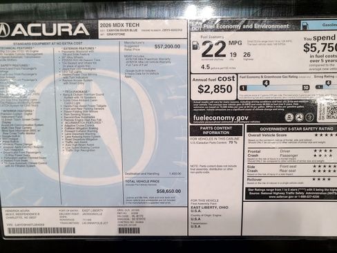 Certified 2026 Acura MDX FWD w/ Technology Package image 38