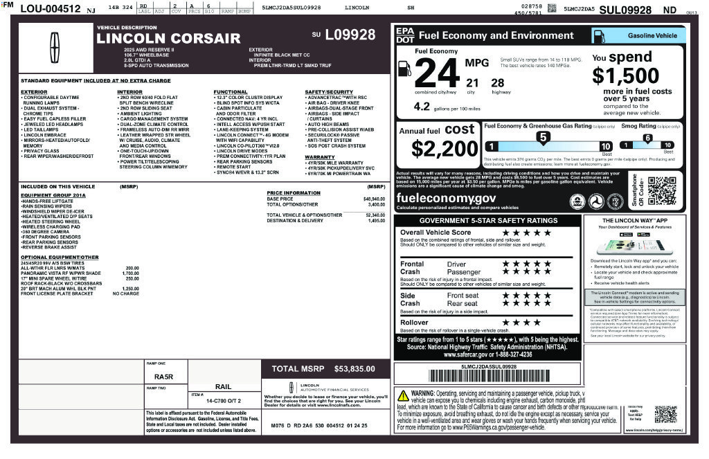 Used 2025 Lincoln Corsair Reserve AWD/4WD image 10
