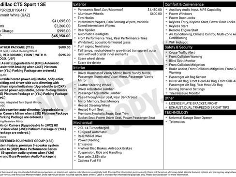 Used 2020 Cadillac CT5 Sport w/ Cold Weather Package image 1