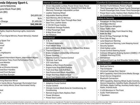 New 2026 Honda Odyssey Sport-L image 33