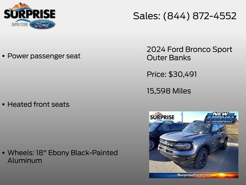 Used 2024 Ford Bronco Sport Outer Banks w/ Tech Package AWD/4WD image 17