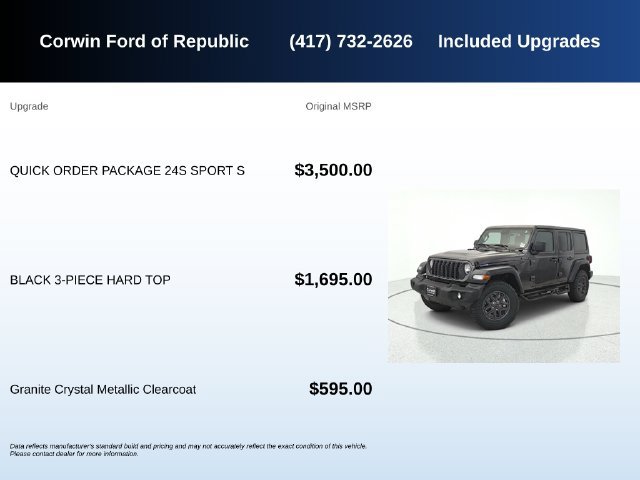 Used 2024 Jeep Wrangler Unlimited Sport AWD/4WD image 5
