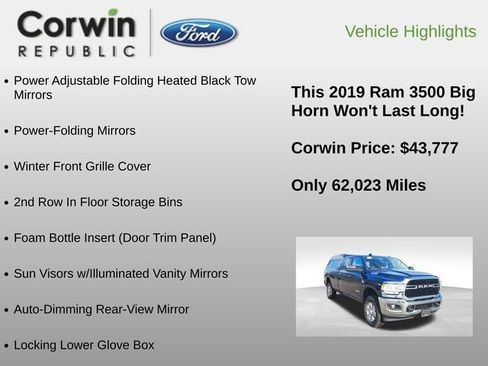 Used 2019 RAM 3500 Big Horn image 28