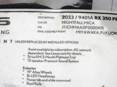 Used 2023 Lexus RX 350 Premium w/ Cold Area Package FWD image 79