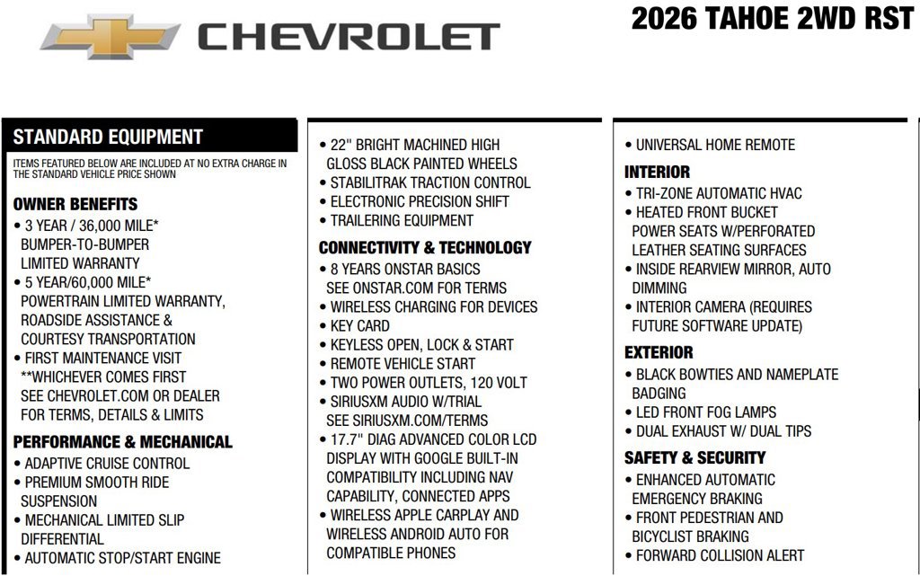 Used 2026 Chevrolet Tahoe RST w/ Comfort Package RWD image 17