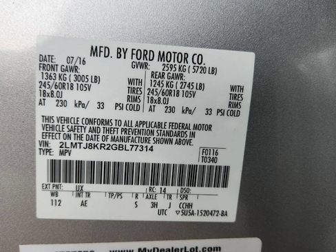 Used 2016 Lincoln MKX Select w/ Select Plus Package image 43