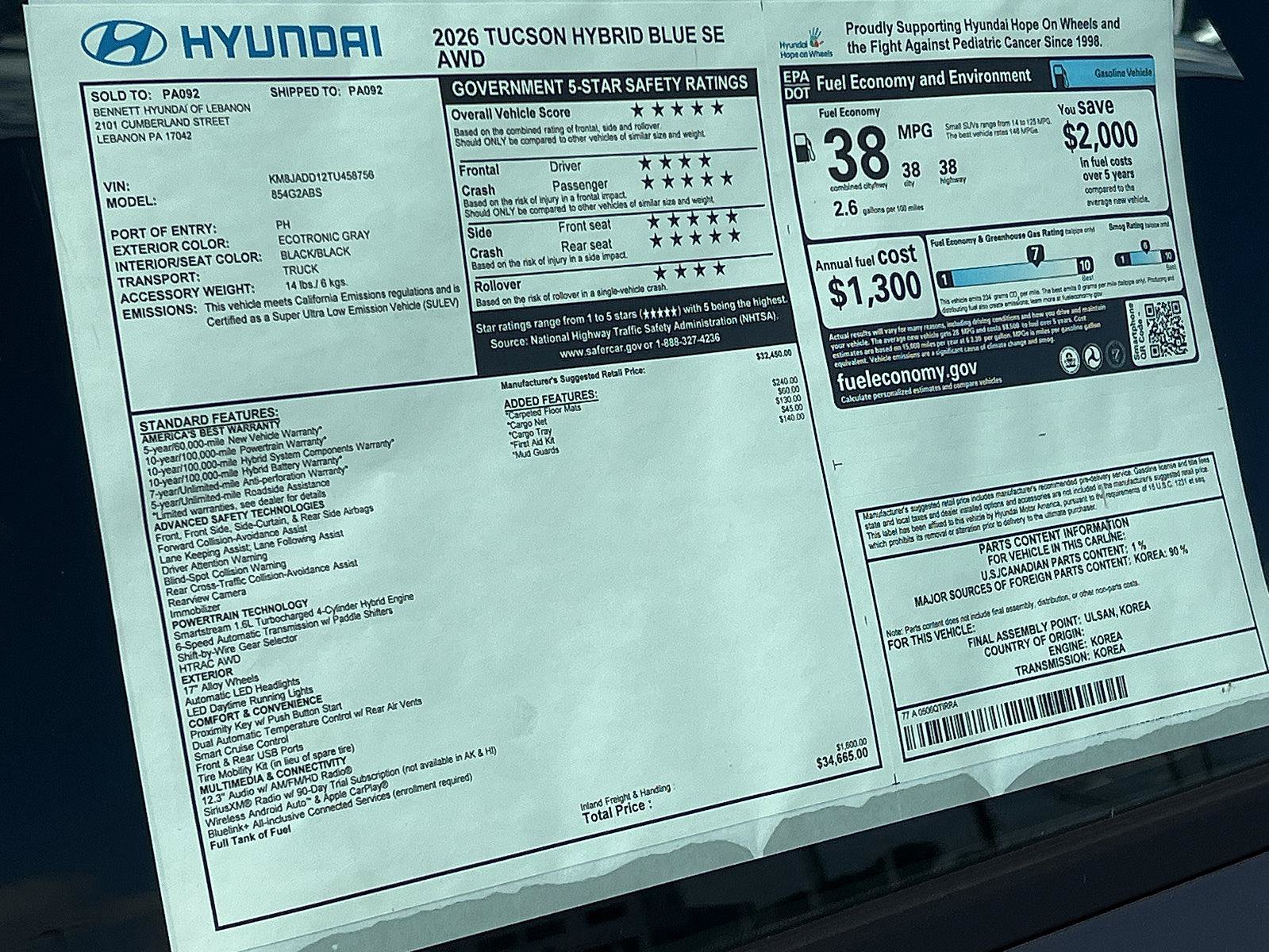 New 2026 Hyundai Tucson Blue SE AWD/4WD image 19