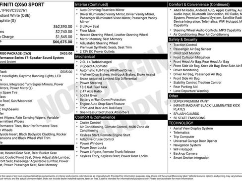 New 2027 INFINITI QX60 Sport w/ Dark Cargo Package AWD/4WD image 9