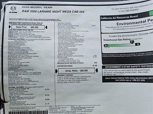 New 2026 RAM 3500 Laramie AWD/4WD image 19