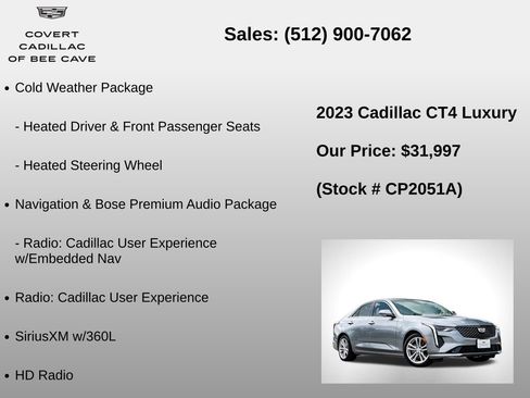 Used 2023 Cadillac CT4 Luxury w/ Sun And Sound Package image 12