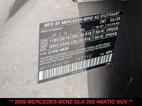 New 2026 Mercedes-Benz GLA 250 4MATIC image 28