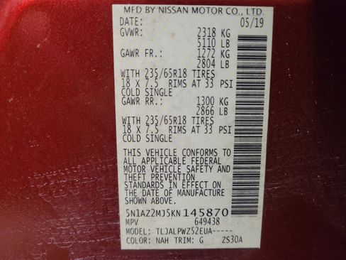 Used 2019 Nissan Murano S FWD image 33