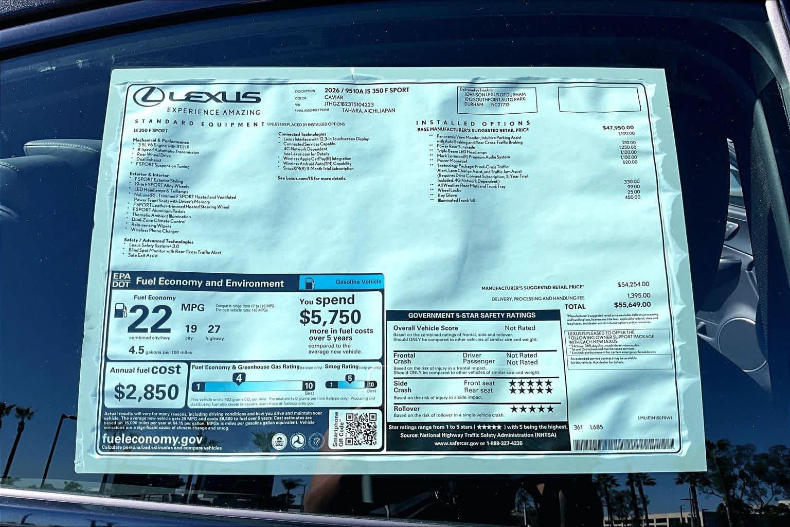 New 2026 Lexus IS 350 F Sport w/ Technology Package RWD image 22