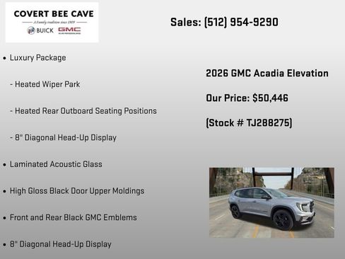 New 2026 GMC Acadia Elevation w/ Black Edition FWD image 12