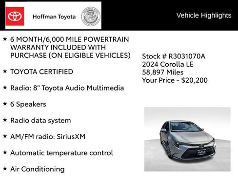 Used 2024 Toyota Corolla LE FWD image 8