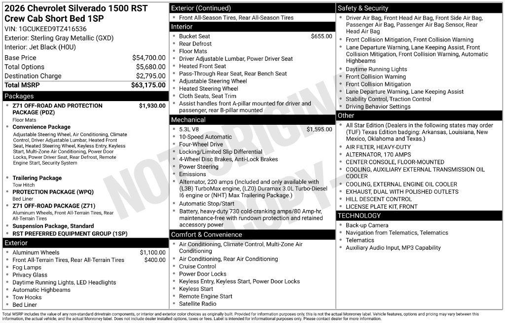 New 2026 Chevrolet Silverado 1500 RST AWD/4WD image 55
