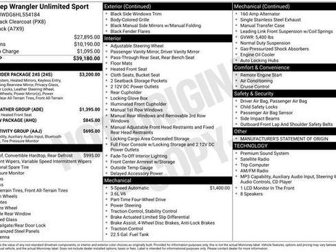 Used 2017 Jeep Wrangler Unlimited Sport w/ Quick Order Package 24S AWD/4WD image 2