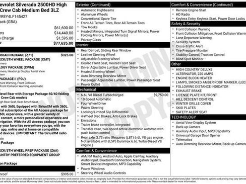 Used 2020 Chevrolet Silverado 2500 High Country w/ Z71 Off-Road Package AWD/4WD image 48